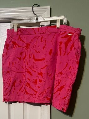 Rafaella Hot Pink and Red Floral Skort NWOT